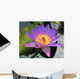 Purple Blue Lotus Flower with Bee Wall Mural