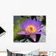 Purple Blue Lotus Flower with Bee Wall Mural
