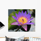 Purple Blue Lotus Flower with Bee Wall Mural