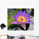 Purple Blue Lotus Flower with Bee Wall Mural