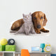 Kitten and dog dachshund Wall Decal
