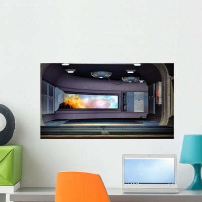 Spaceship Corridor shown on a wall