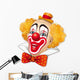 Clown with red hair on a white background Wall Decal