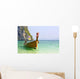 Tropical beach, traditional long tail boats, Andaman Sea, Thaila Wall Mural