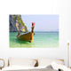 Tropical beach, traditional long tail boats, Andaman Sea, Thaila Wall Mural
