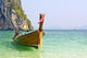 Tropical beach, traditional long tail boats, Andaman Sea, Thaila Wall Mural