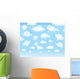 Cute background, funny toy clouds. Wall Mural