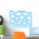 Cute background, funny toy clouds. Wall Mural
