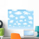 Cute background, funny toy clouds. Wall Mural