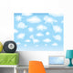Cute background, funny toy clouds. Wall Mural
