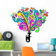 Retro Styled Psychedelic Music Vector Wall Decal