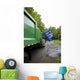 Recycling truck Wall Mural