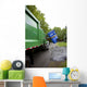Recycling truck Wall Mural