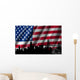 USA American Flag with Wall Decal