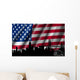 USA American Flag with Wall Decal
