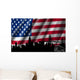 USA American Flag with Wall Decal