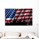 USA American Flag with Wall Decal