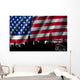 USA American Flag with Wall Decal