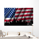 USA American Flag with Wall Decal