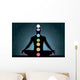 The location of the chakras on the human body, vector image Wall Mural