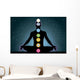 The location of the chakras on the human body, vector image Wall Mural