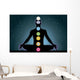 The location of the chakras on the human body, vector image Wall Mural