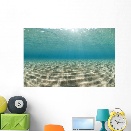 Ripples of sunlight reflected on the sandy ocean floor. Wall Mural