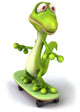 Lizard and Skateboard Wall Decal
