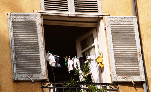 European Window with Laundry Wall Mural