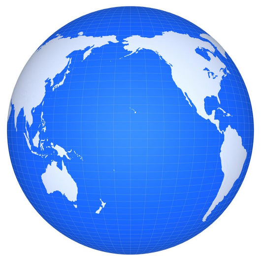 Globe Pacific Ocean White Wall Decal