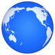 Globe Pacific Ocean White Wall Decal