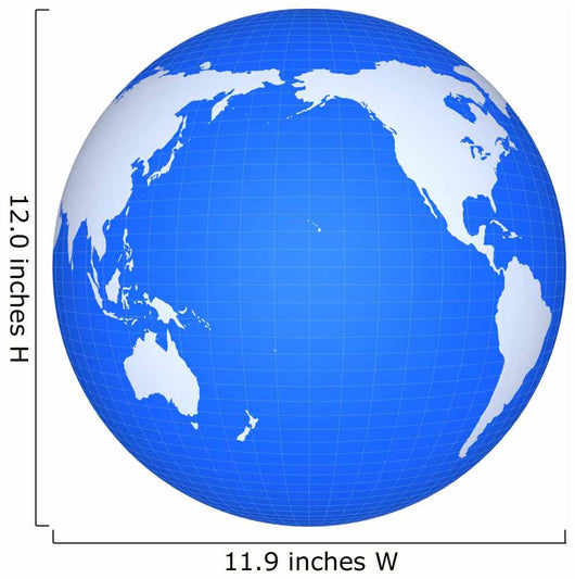 Globe Pacific Ocean White Wall Decal