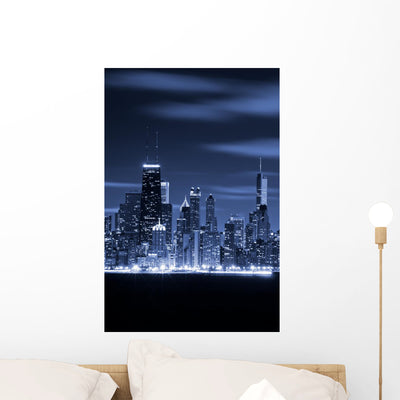 Chicago Night shown on a wall