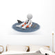 Businessman Floating Life Preserver Wall Decal