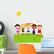 Group Happy Children Park Wall Mural