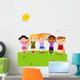 Group Happy Children Park Wall Mural