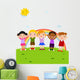 Group Happy Children Park Wall Mural
