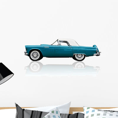 Classic Blue Car Wall Decal shown on a wall
