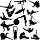 Pilates Women Silhouettes Vector