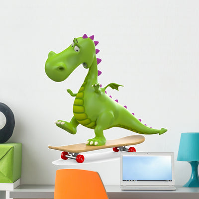 Dino Baby Dragon Skating shown on a wall