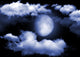 The moon in the night sky in clouds Wall Mural