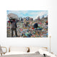 poor people working in a rubbish dump Wall Mural
