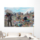 poor people working in a rubbish dump Wall Mural
