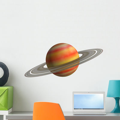 Outer Space Saturn Wall Decal shown on a wall