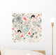 Graphic Floral Texture with Wall Decal
