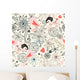 Graphic Floral Texture with Wall Decal