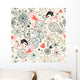 Graphic Floral Texture with Wall Decal