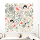 Graphic Floral Texture with Wall Decal