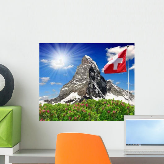 Beautiful Mountain Matterhorn with Wall Decal Design 1