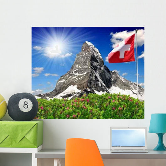 Beautiful Mountain Matterhorn with Wall Decal Design 1